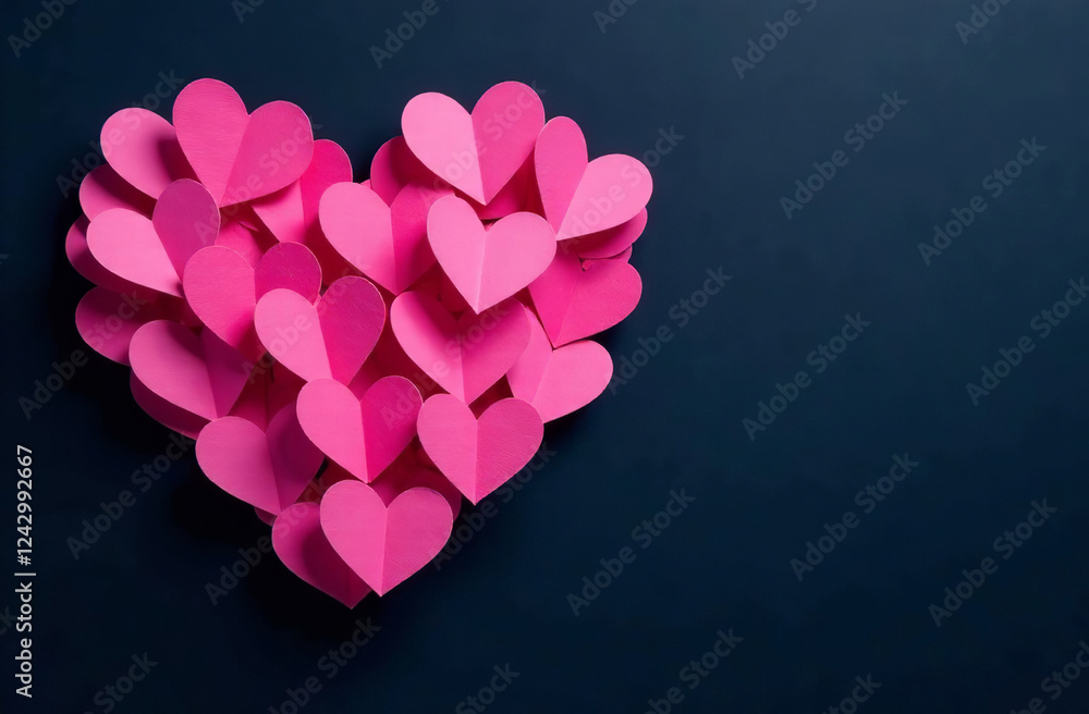 Obraz premium Valentine's Day Card with Heart Patterns black background. AI Generative