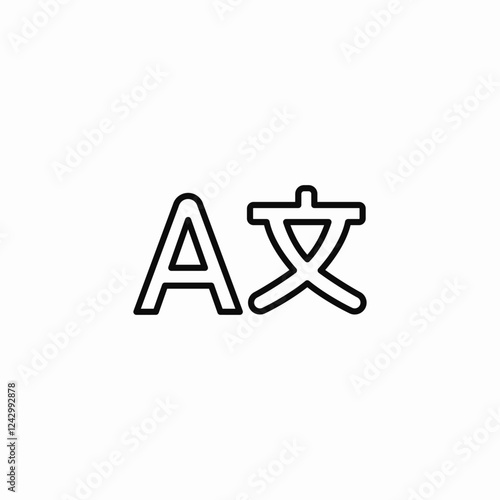 Language translation text icon vector sign
