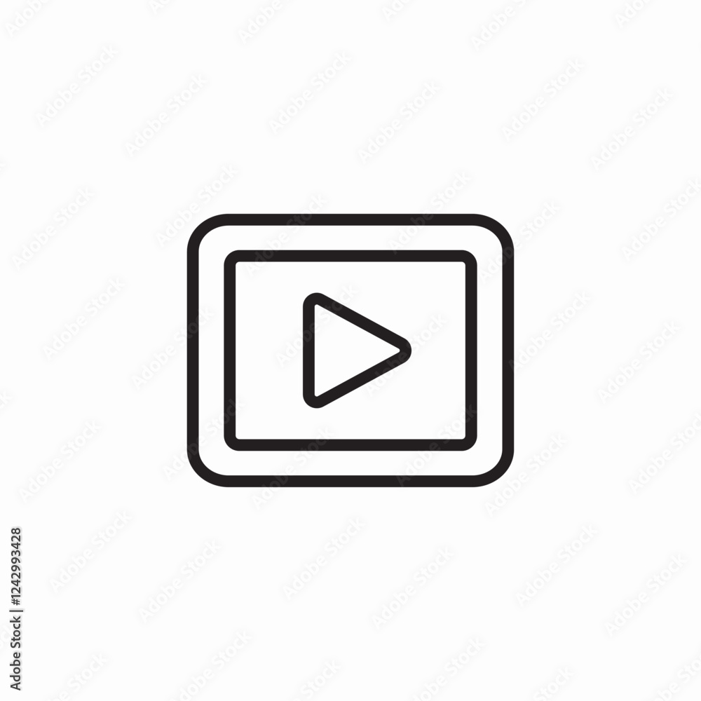 Video play button icon vector sign Video play button icon vector sign