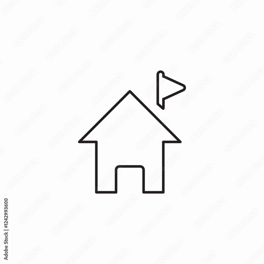 House flag home icon vector sign House flag home icon vector sign