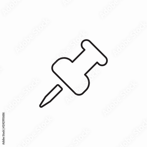 Push pin attach icon vector sign