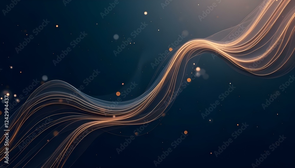 Fototapeta premium Illustration Abstract blue light background with stars and a cosmic theme featuring the night sky, galaxy, and nebula