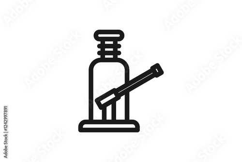 hydraulic bottle jack and tool line icon