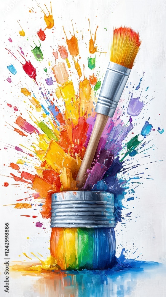 Obraz premium Rainbow Paint Explosion