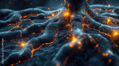 Organic roots of light a glowing data structure visualization photo