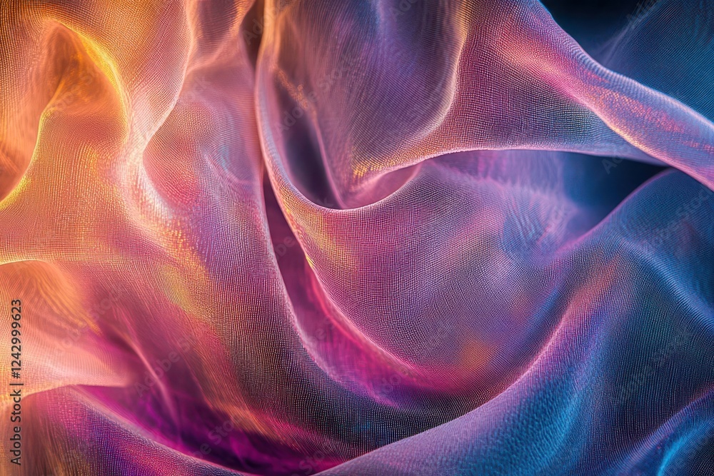 ethereal aurora-like waves in soft pastel gradients, flowing holographic ribbons creating dimensional abstract patterns with prismatic light effects ethereal aurora-like waves in soft pastel gradients, flowing holographic ribbons creating dimensional abstract patterns with prismatic light effects