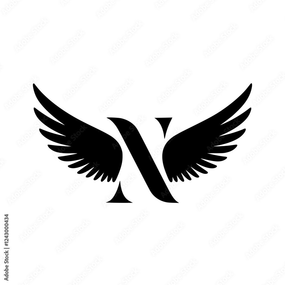 Winged Letter N Black Logo Design , Black letter N with symmetrical wings, forming a stylish and elegant logo. Ideal for branding, aviation, business, sports, or creative identity.
Winged Letter N Black Logo Design , Black letter N with symmetrical wings, forming a stylish and elegant logo. Ideal for branding, aviation, business, sports, or creative identity.