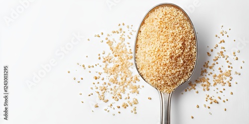 Brown Sugar Crystals In A Spoon - Close Up Photo photo