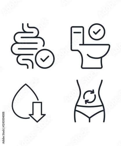 Healthy intestine vector icon stock illustration