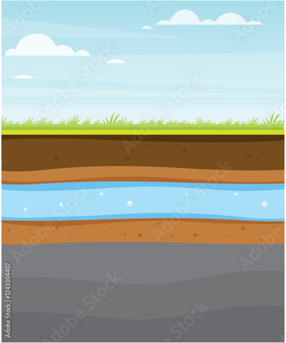Underground layers of earth stock illustration