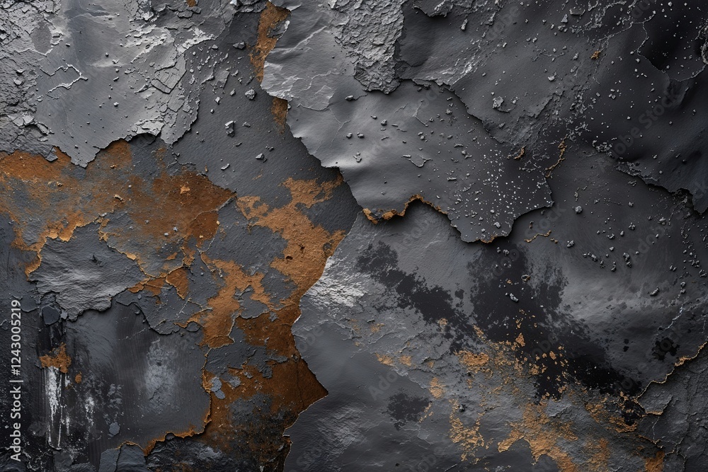 Fototapeta premium Grungy Charcoal and Ash Gray Metallic Texture Wallpaper for Unique Interior Design