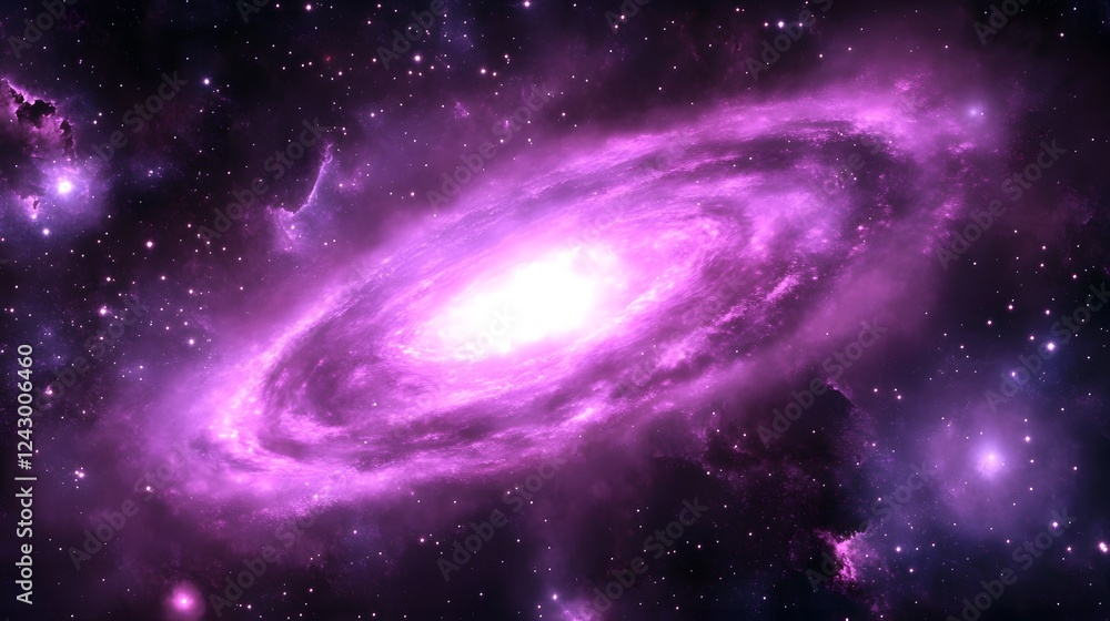 Fototapeta premium Spiral Galaxy: Cosmic Dust & Stars Shine