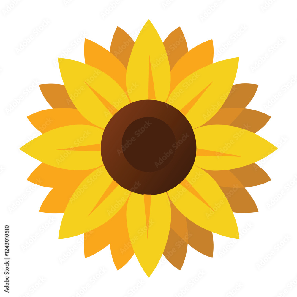 a sunflower with golden yellow washes and a dark gradient center a sunflower with golden yellow washes and a dark gradient center