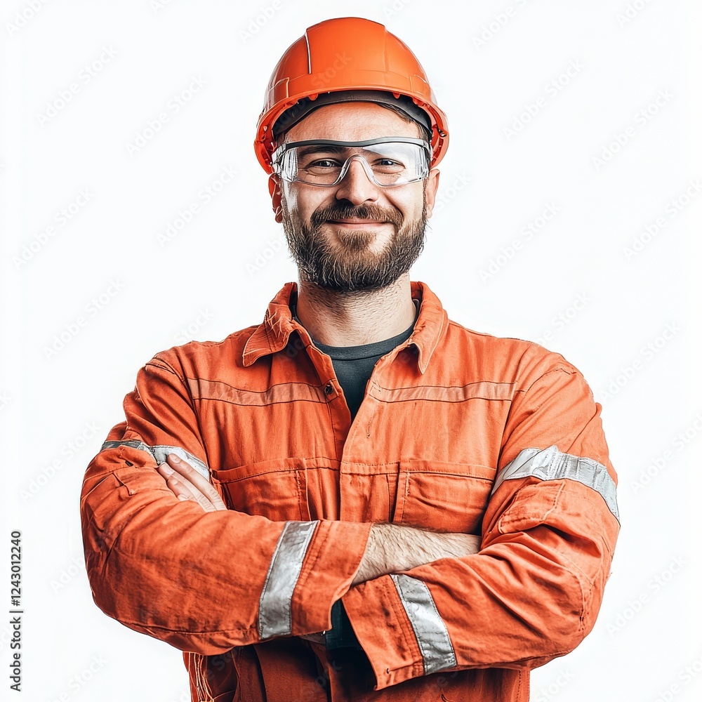 A portrait of a happy male builder with crossed arms and a smile, depicted as an architect or engineer in the construction industry, set against a transparent background. A portrait of a happy male builder with crossed arms and a smile, depicted as an architect or engineer in the construction industry, set against a transparent background.