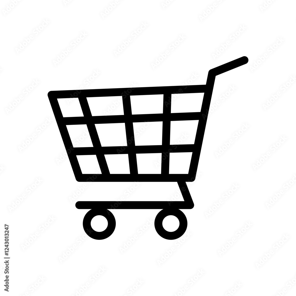 Shopping cart icon symbol. Editable stroke. Shopping basket outline Shopping cart icon symbol. Editable stroke. Shopping basket outline