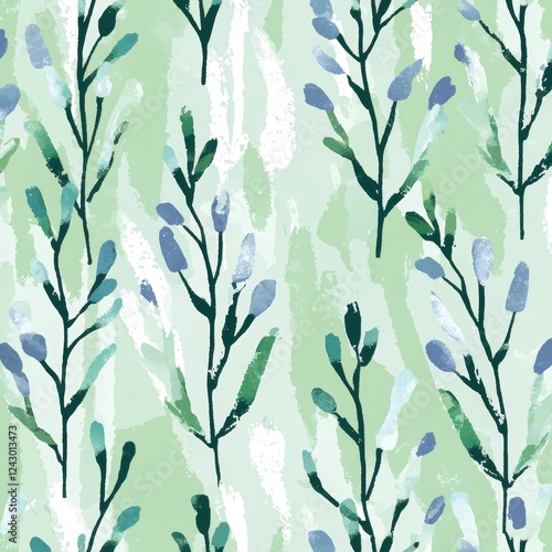 An adorable natural scene with wild meadow flowers depicted in silhouette and outline.