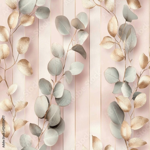 Adorable flowers against a striped backdrop. Lovely floral seamless design.