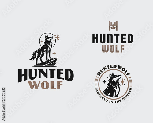 Elegant unique angry wolf logo template for business company