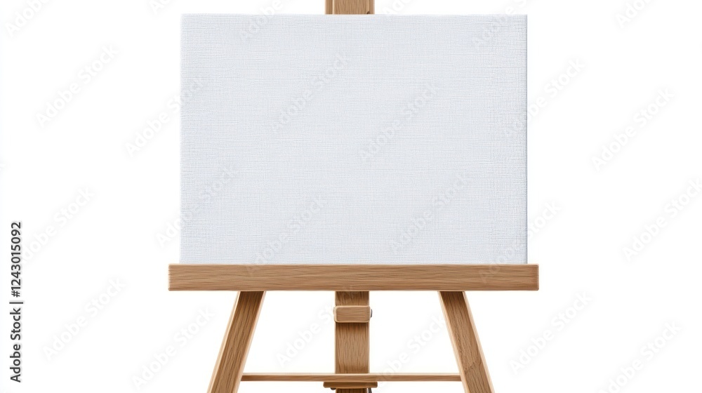 Blank White Canvas on Wooden Easel Blank White Canvas on Wooden Easel