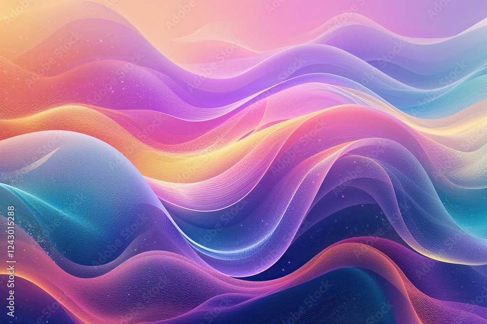 Ethereal Gradient Wave Texture Art with Colorful Digital Noise Effect Ethereal Gradient Wave Texture Art with Colorful Digital Noise Effect