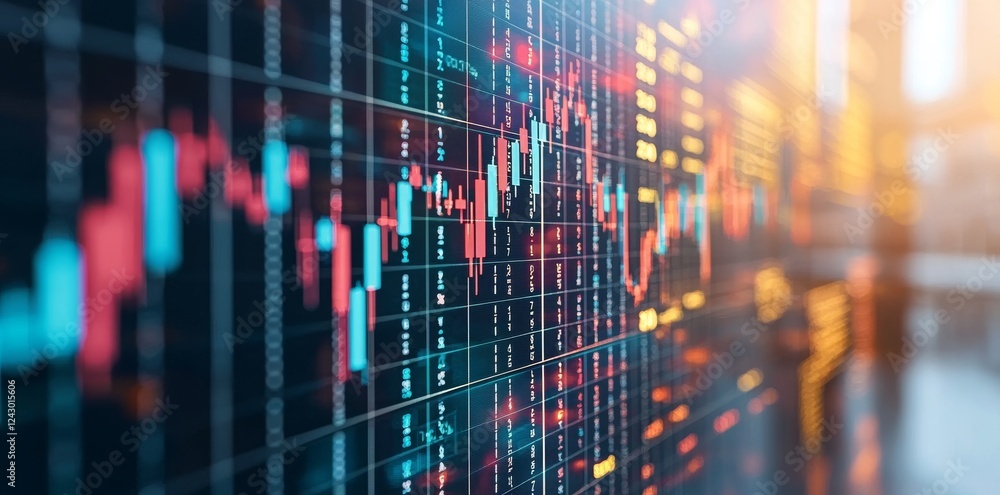 A stock market graph set against a Wall Street and financial backdrop, generated by AI. A stock market graph set against a Wall Street and financial backdrop, generated by AI.