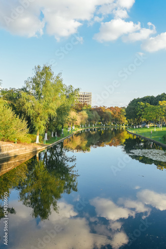 Early winter scenery at Yuanshi Park in Yinzhou District, Ningbo, Zhejiang Province, China photo