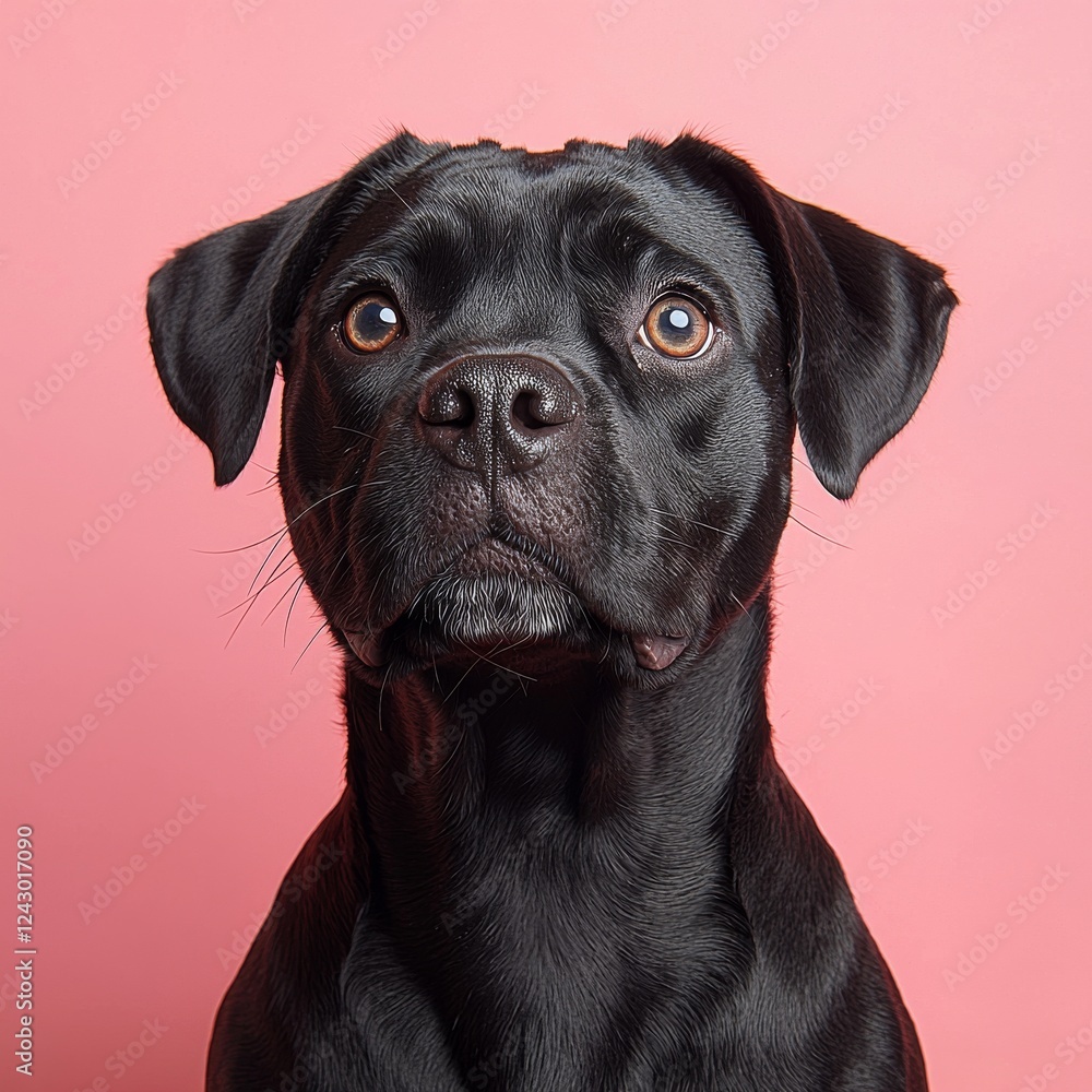 A Dutch shepherd with large ears, looking forward and expressing joy A Dutch shepherd with large ears, looking forward and expressing joy