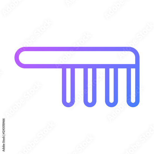 Gradient Icon of Hair Comb for Design Needs