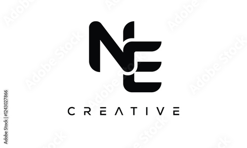 NE letter logo creative modern  alphabet joined logo