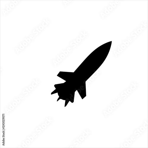 Military Missile silhouette vector icon sign symbol illustration design.