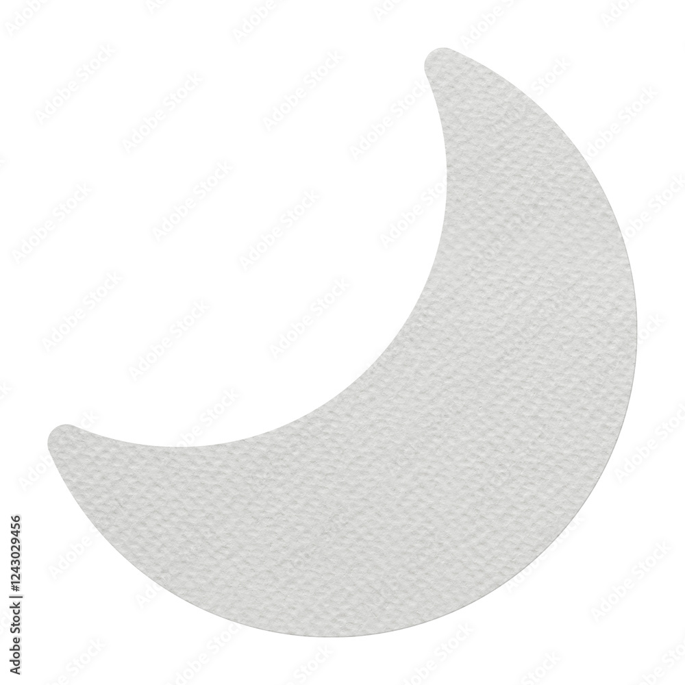 Gray paper crescent moon shaped sticker design element Gray paper crescent moon shaped sticker design element