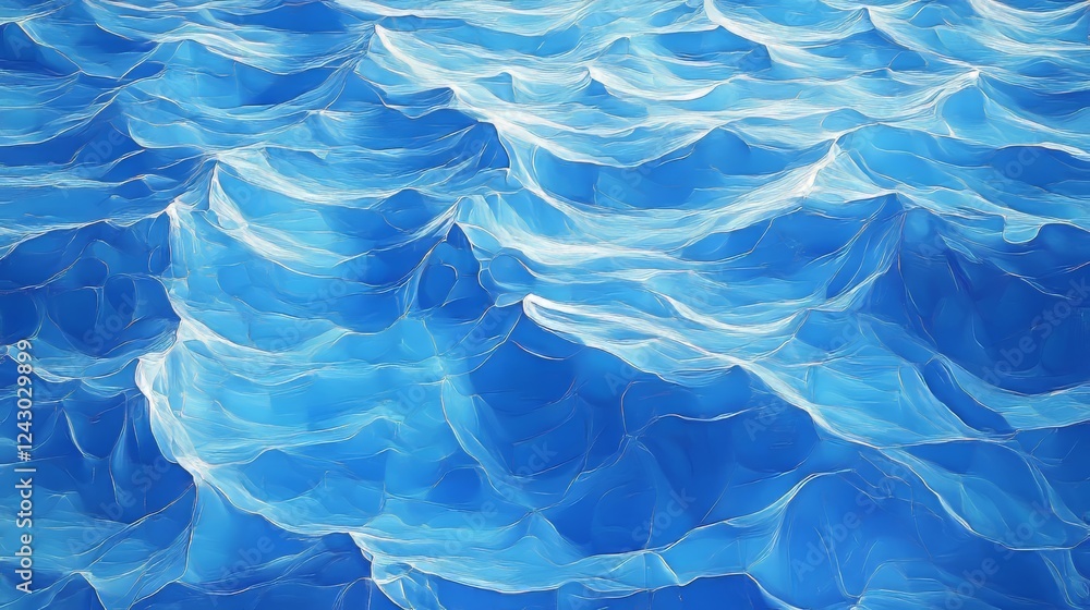Abstract Flowing Grid With Interconnected Nodes in Bright Blue, Dynamic Futuristic Background Abstract Flowing Grid With Interconnected Nodes in Bright Blue, Dynamic Futuristic Background