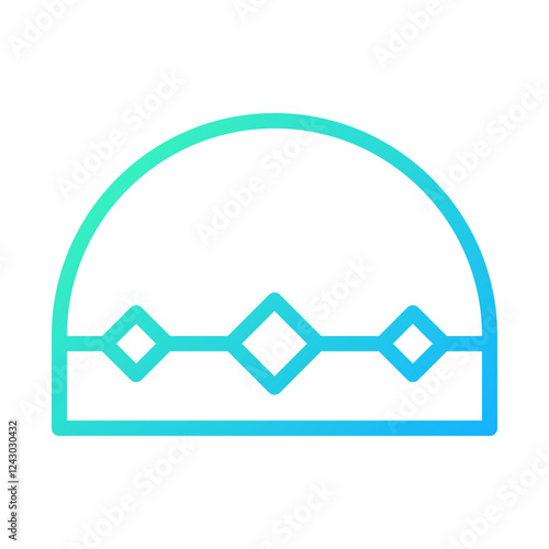 Islamic Taqiyah Hat Icon with Gradient Colors