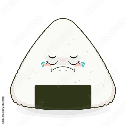 Onigiri crying face cartoon cute