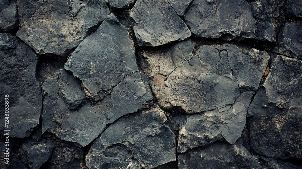 Fototapeta premium Dark grey stone wall with rough texture forming a natural background