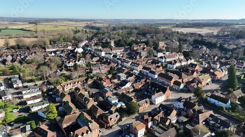 Alresford Market Town Hampshire UK high angle aerial photo