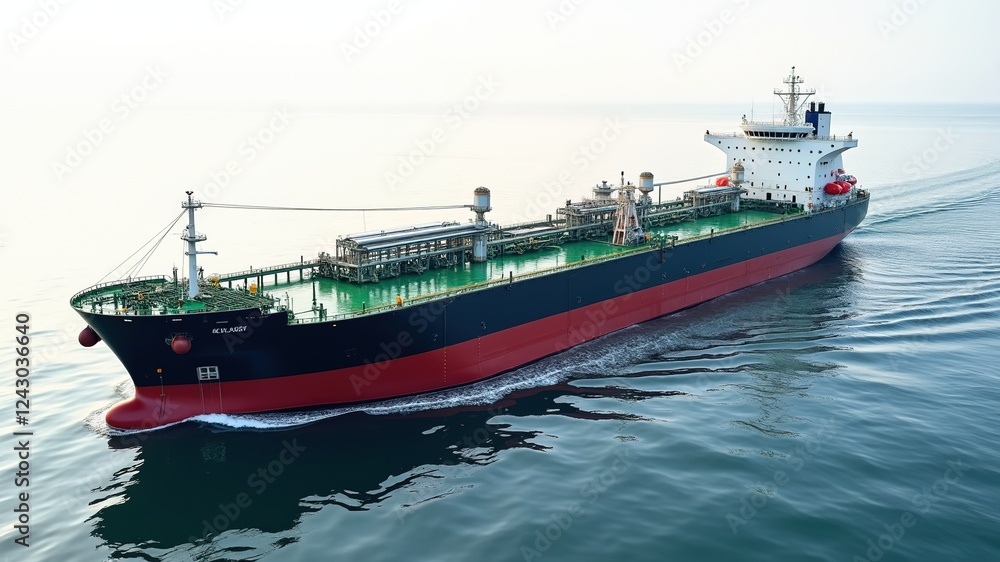 Fototapeta premium Aerial Oil Tanker Depot Terminal - Global Energy Logistics