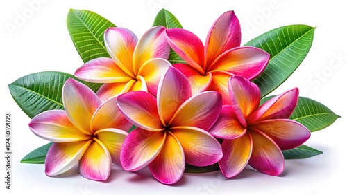 Colorful Frangipani Tropical Flower, Plumeria Flower Fresh Bloom