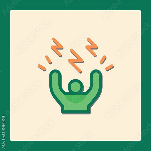 Stylized Icon: Person Experiencing Intense Anger