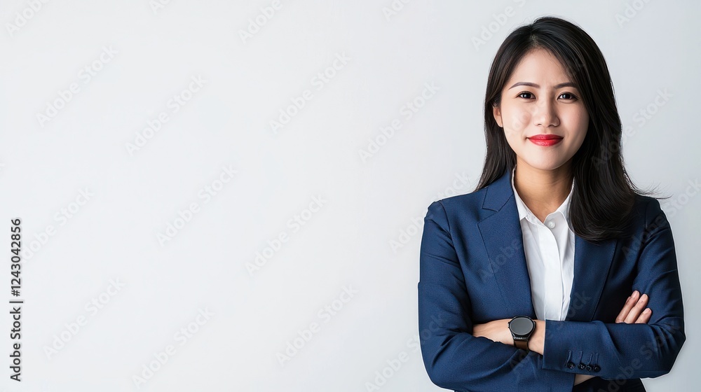 Confident Businesswoman in Blue Blazer Confident Businesswoman in Blue Blazer