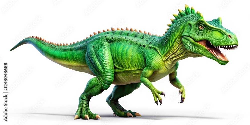 Fototapeta premium Green-Backed Dino: A Cute Prehistoric Pal