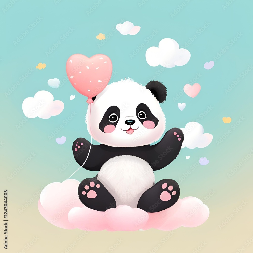 Obraz premium Adorable Kawaii Baby Animals - Cute Cartoon Illustration for Kids