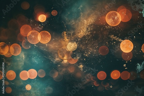 Vintage Bokeh Texture with Noise Effect Optical Light Leaks and Dust Overlay photo