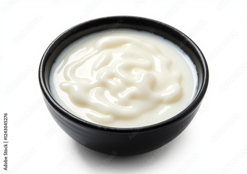 Kefir Grains in Black Bowl - Gourmet Milk Image Kefir Grains in Black Bowl - Gourmet Milk Image