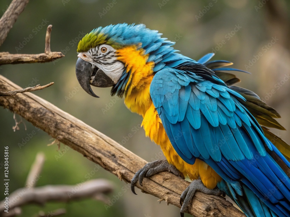 Fototapeta premium yellow and blue colour parrots