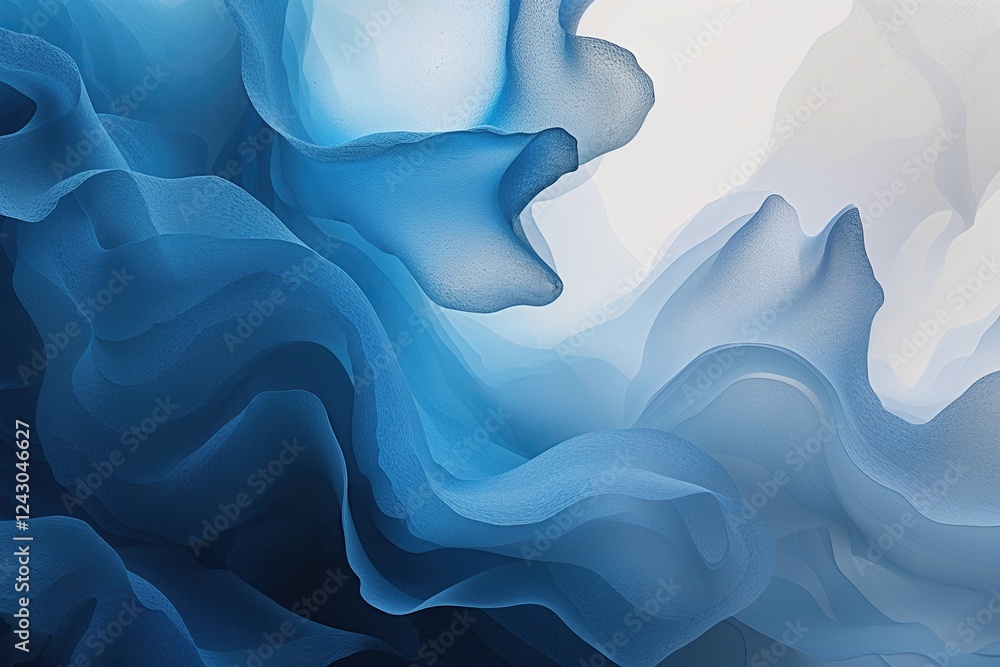 Obraz premium Sophisticated Abstract Azure Gradient Blend with Gentle Texture Fading to Soft Ivory