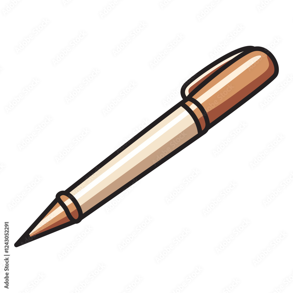 A sleek vector illustration of a stylish pen, perfect for stationery, office, or business-related designs. A sleek vector illustration of a stylish pen, perfect for stationery, office, or business-related designs.