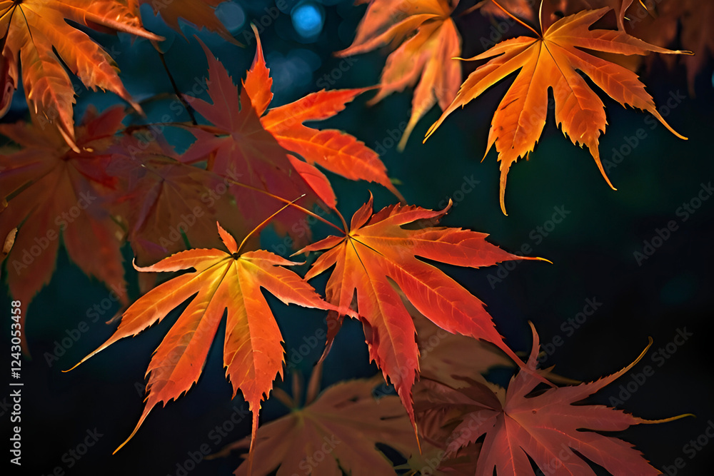 Stunning Japanese Maple leaves in autumn, showcasing deep red hues and delicate seasonal charm. Stunning Japanese Maple leaves in autumn, showcasing deep red hues and delicate seasonal charm.