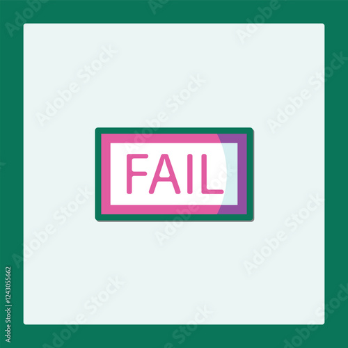 Minimalist Fail Icon: Flat Design Graphic Element