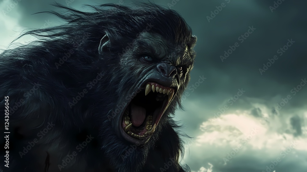 Naklejka premium Nightmare Visage: The Face of Pure Horror